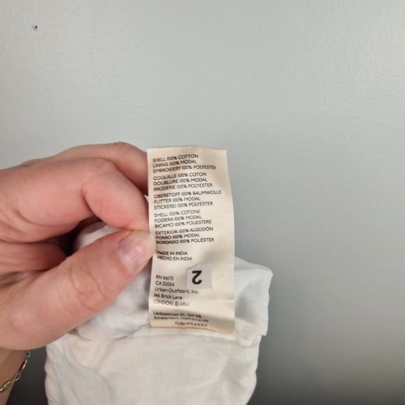 Maeve Anthropologie White Skirt 8 Ocean Animal Nautical Embroidered Bead Eyelet - Picture 11 of 11